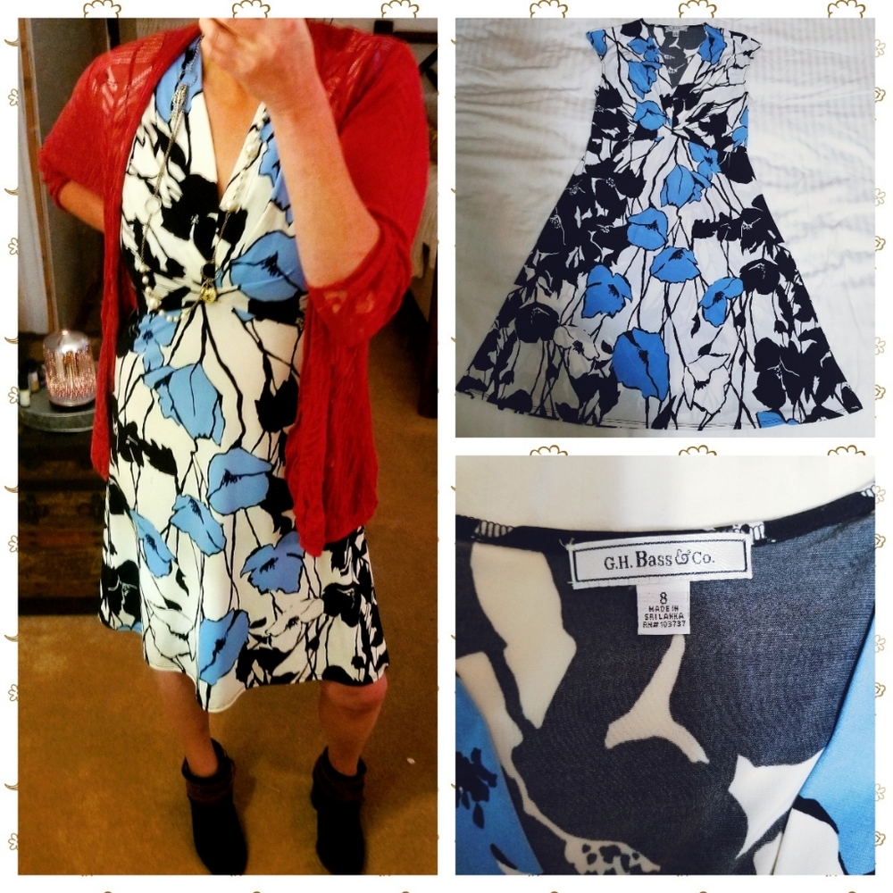 G H Bass Floral Dress Perfect for Work or Play!